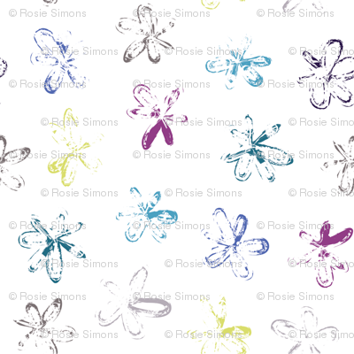 Scribble Flowers White