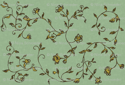 floralsketch_textured_green