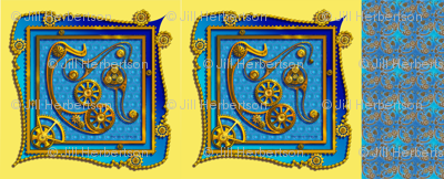 2 Steampunk Paisley 22" scarfs combined with ascot print