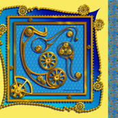 Steampunk Paisley 36' scarf  for 42' wide