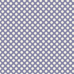 Cream Polka Dots on Dark Blue/Purple