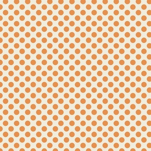 Orange Polka Dots on Cream