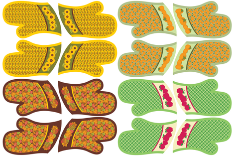 Autumn Harvest Oven Mitts fabric by designtrends on Spoonflower - custom fabric