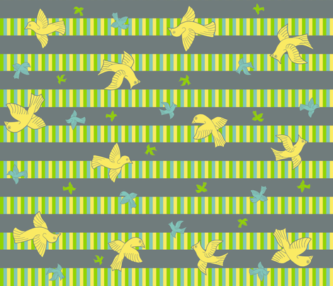  birds striped _1 fabric by flying_pigs on Spoonflower - custom fabric