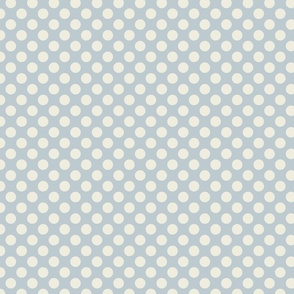 Cream Polka Dots on Light Blue