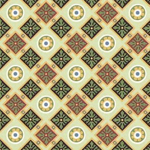 Classic geometric in greens
