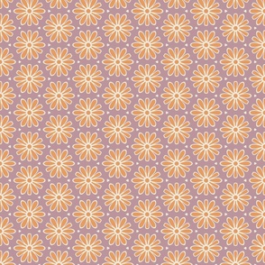 Dark Yellow Daisies on Mauve