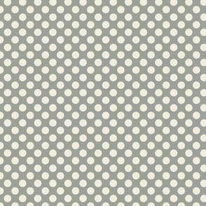 Cream Polka Dots on Gray