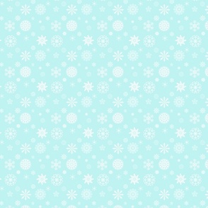 Snowflakes on aqua