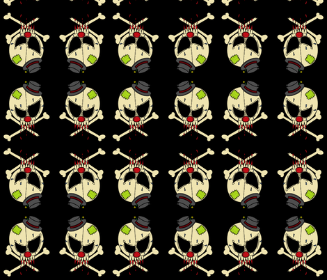 clown skull fabric by miss_jo_di_o on Spoonflower - custom fabric