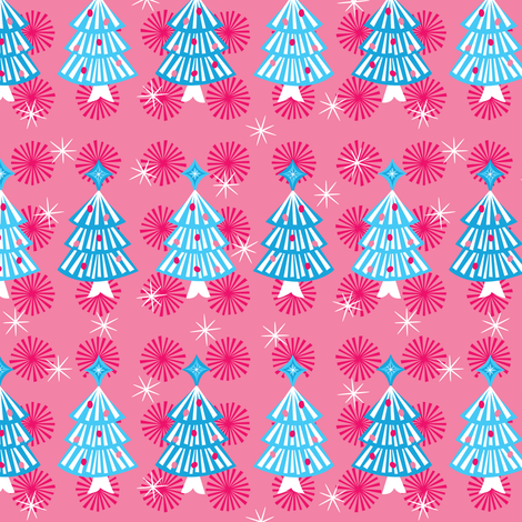 Blue Pop Trees fabric by robyriker on Spoonflower - custom fabric