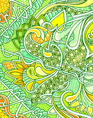 Dragon Scale Paisley Garden of the Mind
