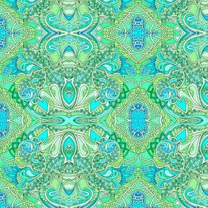 Aqua Heart Vine Paisley