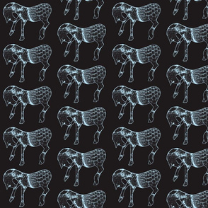 Horses in Black and Blue