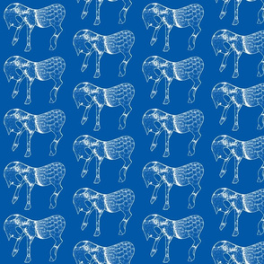 Horses in blues