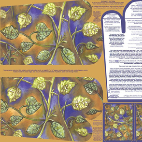 Berry Leaves Oven Mitt Pattern With Instruction Piece Pattern and Ornament Pattern on Fat Quarter by Kristie Hubler