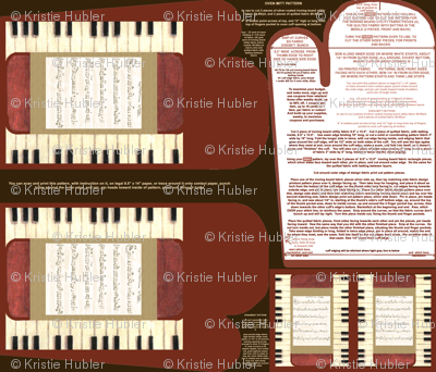 Piano With My Song Oven Mitt Pattern and Ornament Pattern plus Instructions Piece Pattern on Fat Quarter by Kristie Hubler