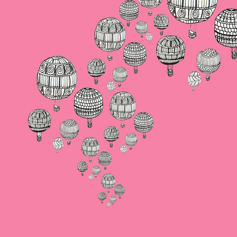 balloons in pink fabric by marimuc on Spoonflower - custom fabric