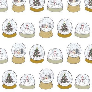 christmas snowglobes white