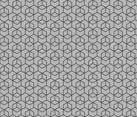 Hexagon trellis - charcoal on grey