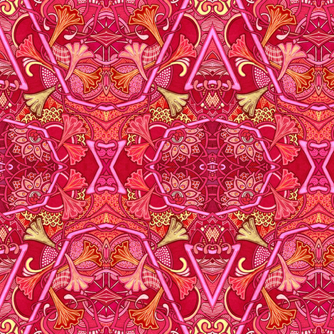 Morning Glory of Fire fabric by edsel2084 on Spoonflower - custom fabric