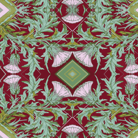 Old Thistle Tiles, Paris fabric by susaninparis on Spoonflower - custom fabric