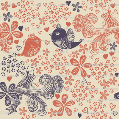 cute doodle birds