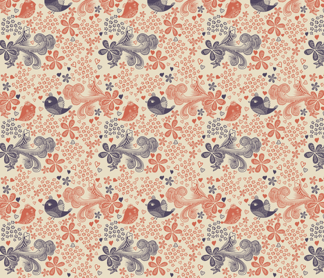 cute doodle birds fabric by anastasiia-ku on Spoonflower - custom fabric