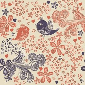 cute doodle birds