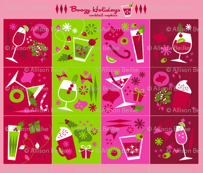Boozy Holidays Cocktail Napkin Set