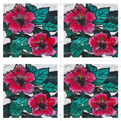 Hibiscus Print for Napkins, copyright 2012 seasparkles