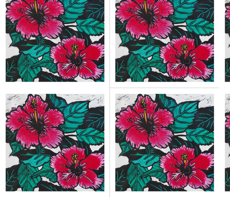 Hibiscus Print for Napkins, copyright 2012 seasparkles fabric by seasparkles on Spoonflower - custom fabric