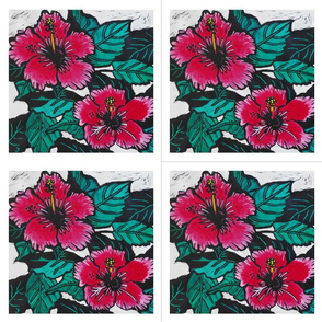 Hibiscus Print for Napkins, copyright 2012 seasparkles