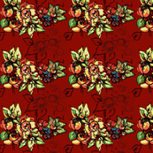 flowers & ink in red