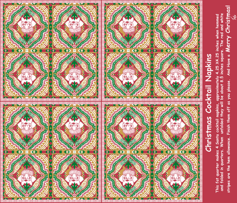 Cocktails with Santa! fabric by tallulahdahling on Spoonflower - custom fabric