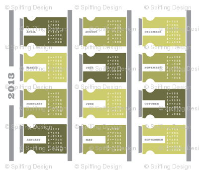2013 Tea Towel Calendar - Spice Rack