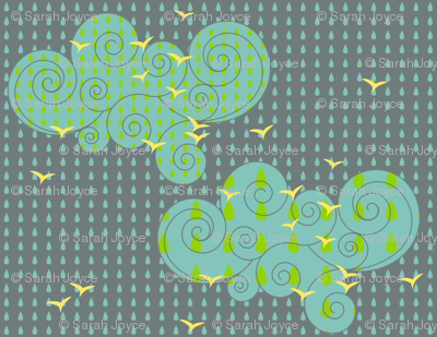 Birds in the rain
