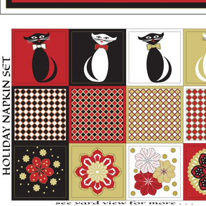 Christmas Cat Napkins & Table Runner 