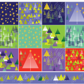 Holiday Trees/Starry Nights Cocktail Napkins