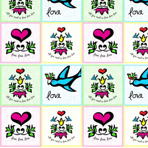 All you need is love - Tattoo inspired napkin set