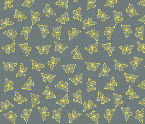 Fancy Butterflies - Yellow fabric by shelleymade on Spoonflower - custom fabric