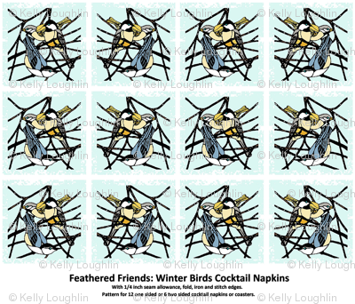 Feathered Friends: Winter Birds Cocktail Napkins Set