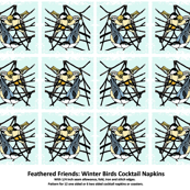 Feathered Friends: Winter Birds Cocktail Napkins Set