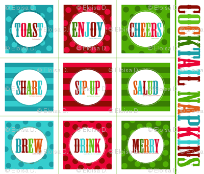 Merry Cocktail Napkins