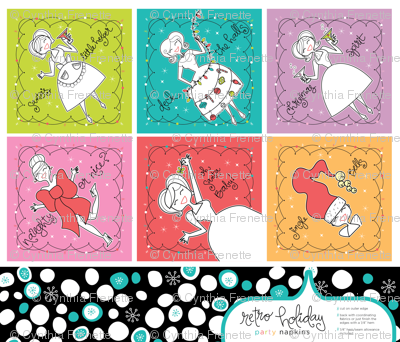 Retro Holiday Party Napkins