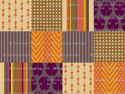 Doctor Who Menswear Patchwork 5" Squares - Harvest Color Cocktail Napkins