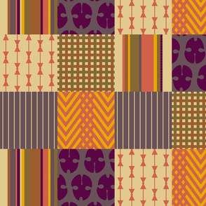 Doctor Who Menswear Patchwork 5" Squares - Harvest Color Cocktail Napkins