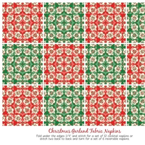 Christmas Garlands Fabric Napkins