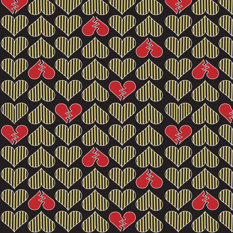 Broken Hearts-Gold fabric by mag-o on Spoonflower - custom fabric
