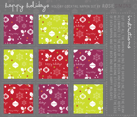 Happy Holidays fabric by rosiesimons on Spoonflower - custom fabric